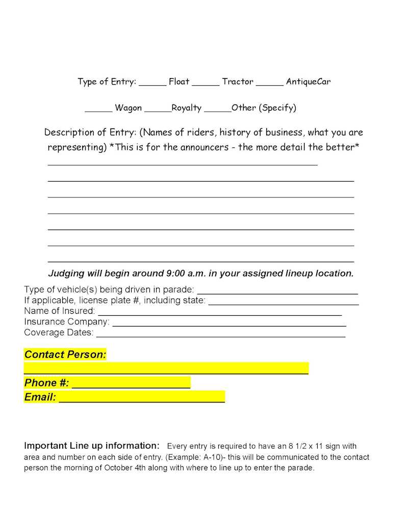 2024 Parade Form Picture