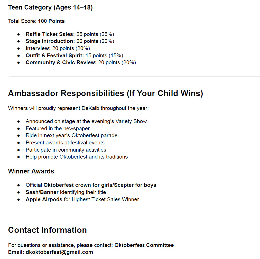 2026 Mr and Miss Oktoberfest Information
