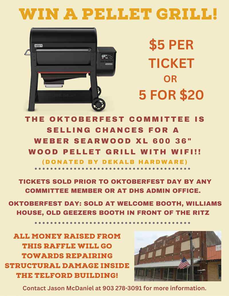 Pellet Grill Raffle for Telford Building Pellet Grill Raffle for Telford Building