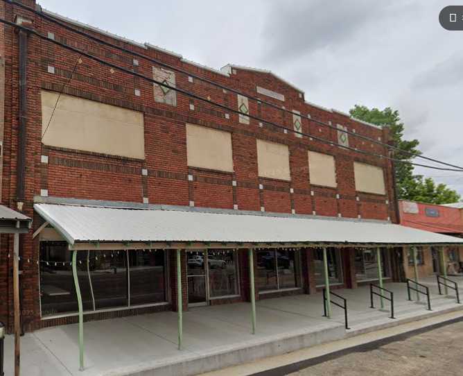 Historic Telford/Lindsey Building on N Runnels Street in downtown DeKalb, TX Telford/Lindsey Building