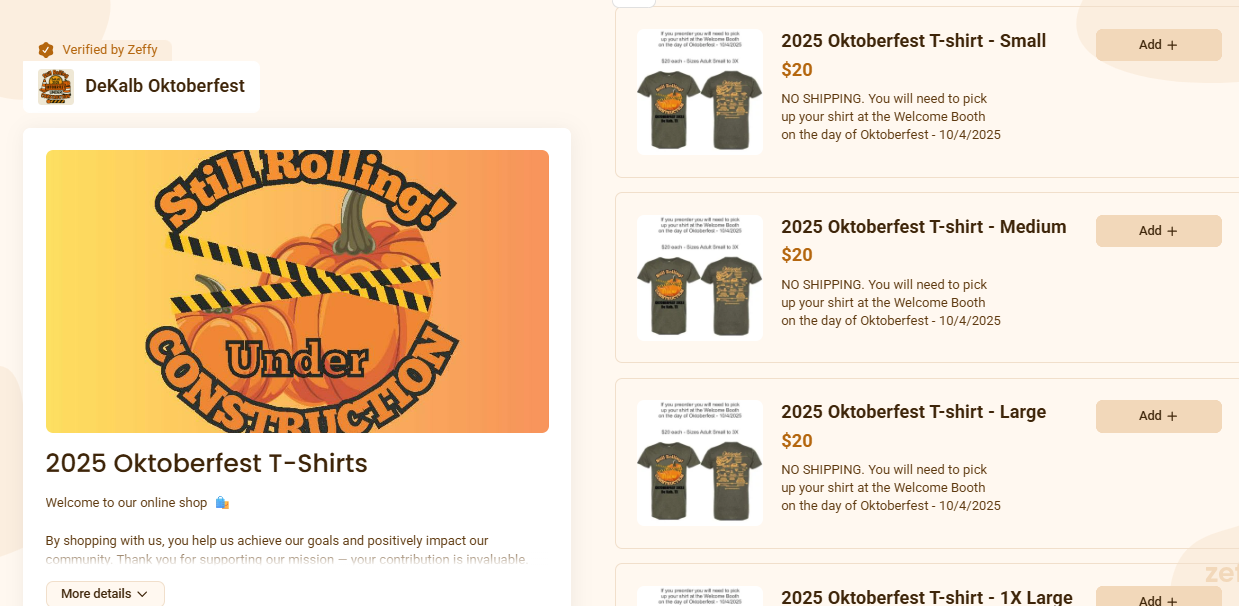 Zeffy 2025 Oktoberfest T-Shirts