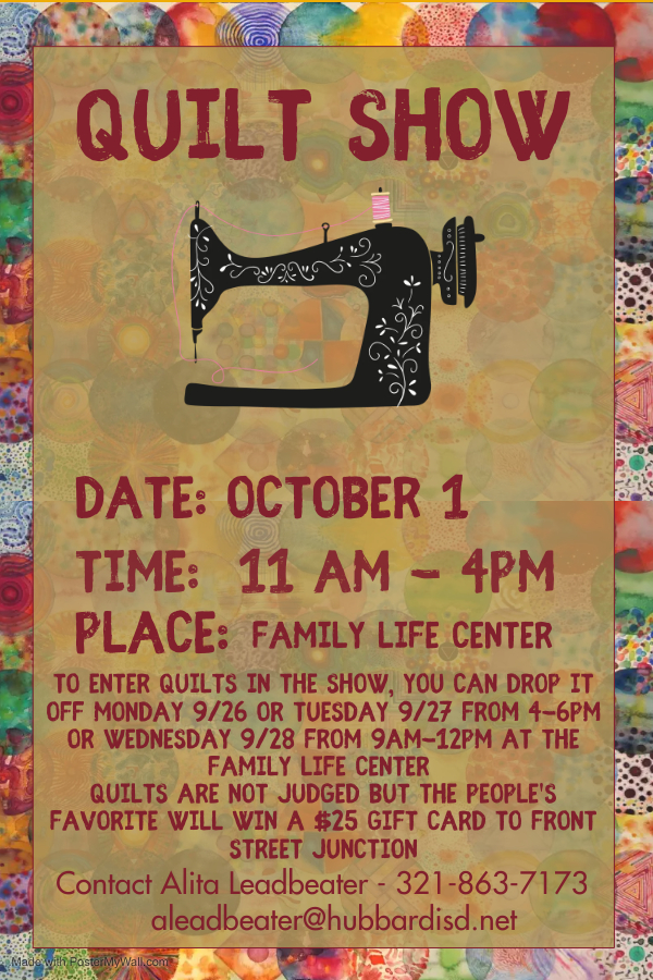 Oct 1 Quilt Show Poster Oct 1 Quilt Show Poster